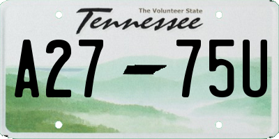 TN license plate A2775U