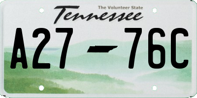 TN license plate A2776C