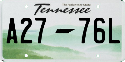 TN license plate A2776L
