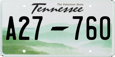 TN license plate A2776O