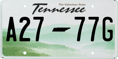 TN license plate A2777G
