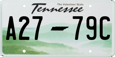 TN license plate A2779C