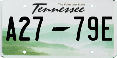 TN license plate A2779E