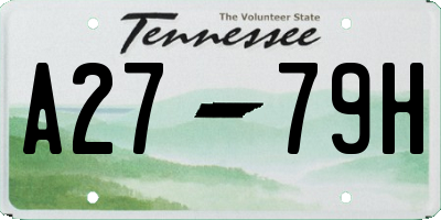 TN license plate A2779H