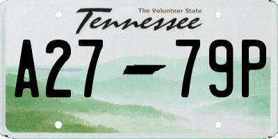 TN license plate A2779P