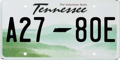 TN license plate A2780E