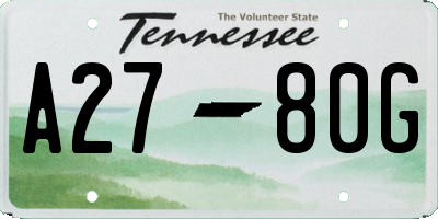 TN license plate A2780G