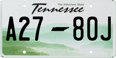 TN license plate A2780J