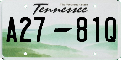 TN license plate A2781Q