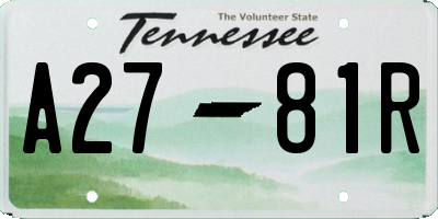 TN license plate A2781R
