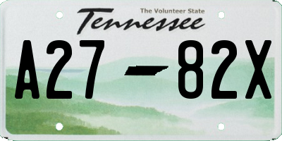 TN license plate A2782X