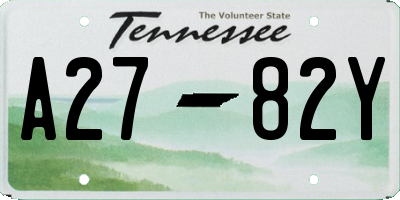 TN license plate A2782Y