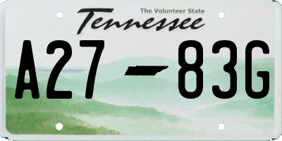 TN license plate A2783G
