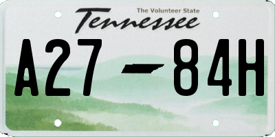 TN license plate A2784H