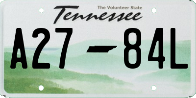 TN license plate A2784L