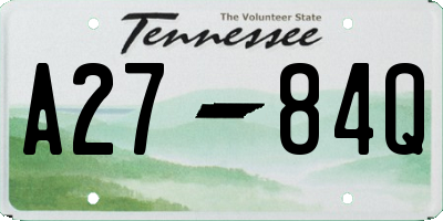 TN license plate A2784Q