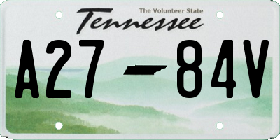 TN license plate A2784V