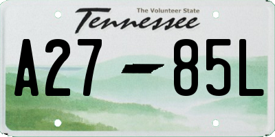 TN license plate A2785L