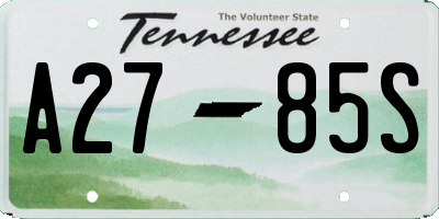 TN license plate A2785S