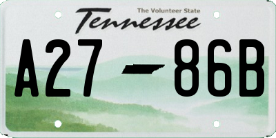 TN license plate A2786B