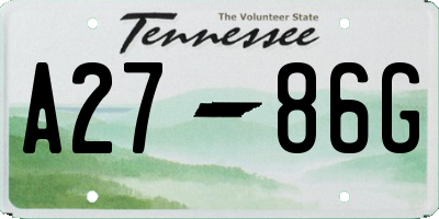 TN license plate A2786G