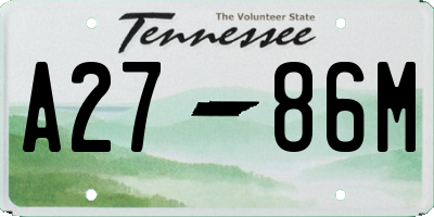 TN license plate A2786M