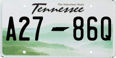 TN license plate A2786Q