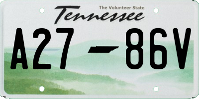 TN license plate A2786V