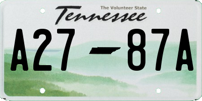 TN license plate A2787A