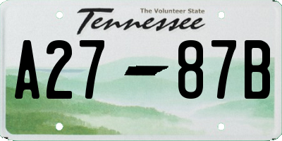 TN license plate A2787B