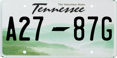 TN license plate A2787G