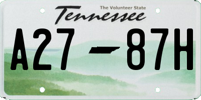 TN license plate A2787H