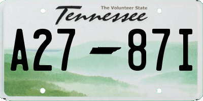 TN license plate A2787I