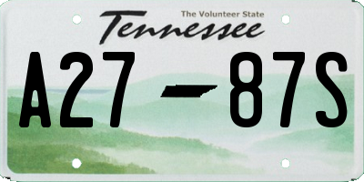 TN license plate A2787S