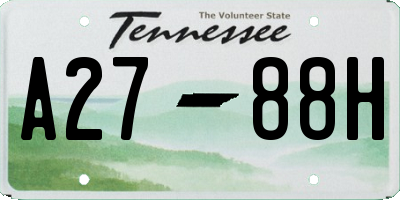 TN license plate A2788H