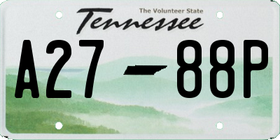 TN license plate A2788P