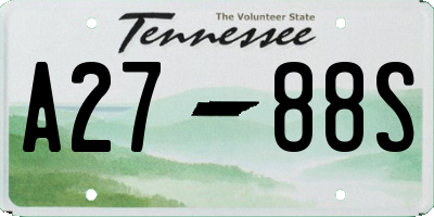 TN license plate A2788S
