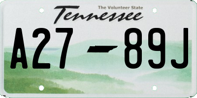 TN license plate A2789J