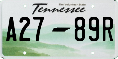 TN license plate A2789R