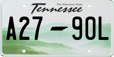 TN license plate A2790L