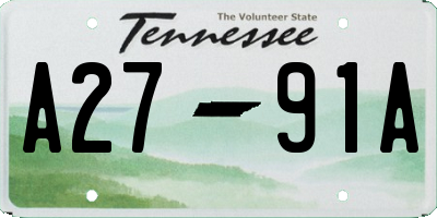TN license plate A2791A