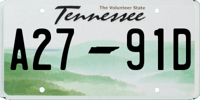 TN license plate A2791D
