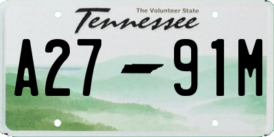 TN license plate A2791M