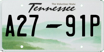 TN license plate A2791P
