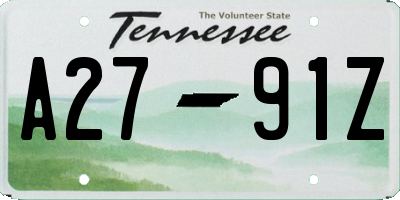TN license plate A2791Z
