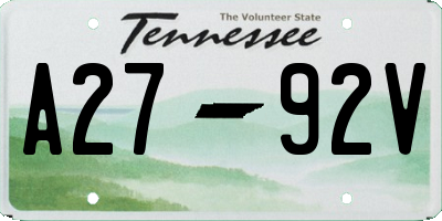 TN license plate A2792V