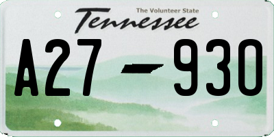 TN license plate A2793O