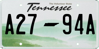 TN license plate A2794A
