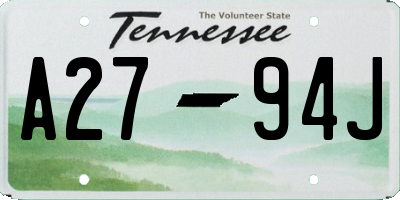 TN license plate A2794J