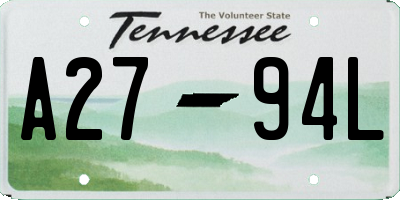 TN license plate A2794L